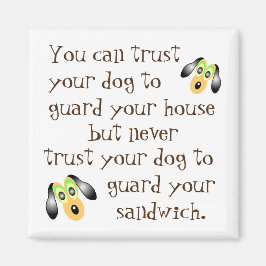 Íman Bonita Cartoon Puppy e Cachorro Engraçado Dizendo