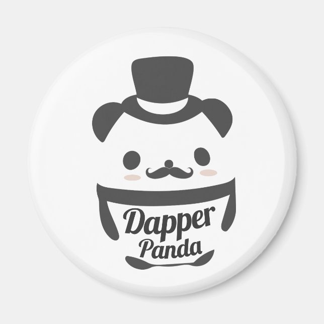 Íman Bonita Dapper Panda Vestindo Chapéu Superior (Frente)
