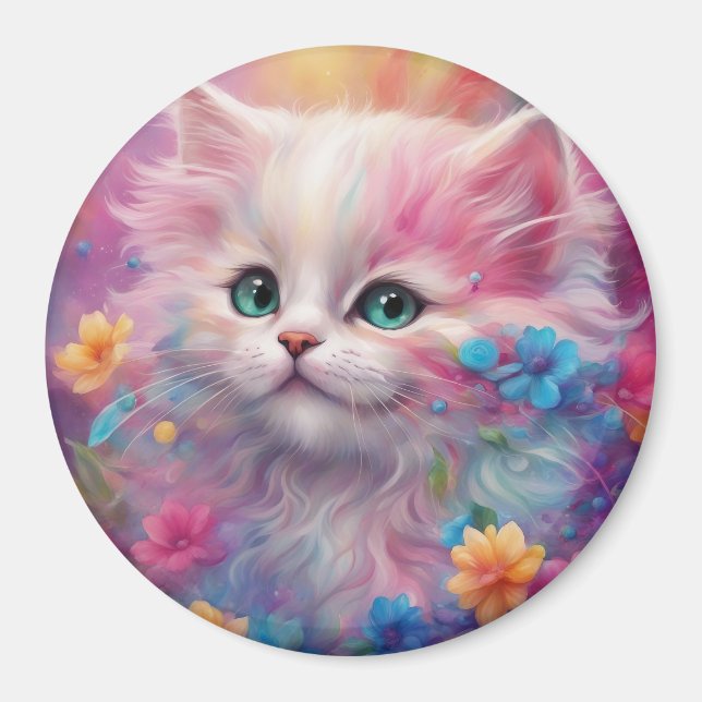 Íman Bonita Gato Branco Fluffy (Frente)