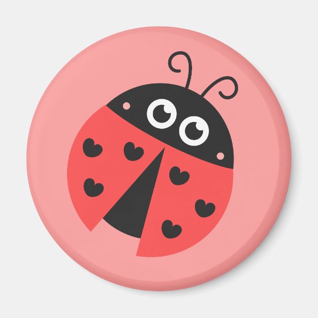 Íman Bonita Ladybug com coração como manchas (Frente)