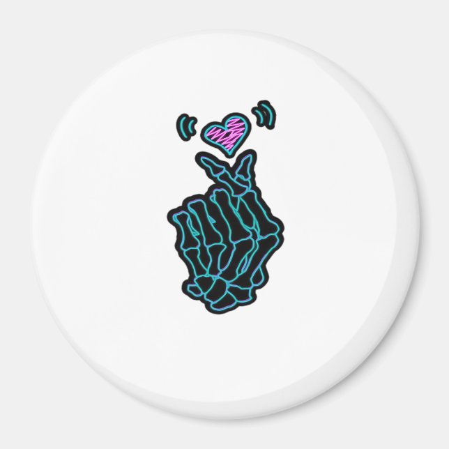 Íman Bonita Mãos De Esqueleto Com Sinal De Coração Para (Frente)