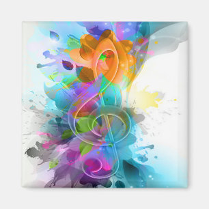 Íman Bonita nota de música colorida com água