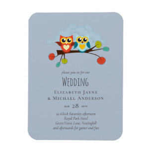 Íman Bonita OWLS Pensou Casamento Laranja Azul