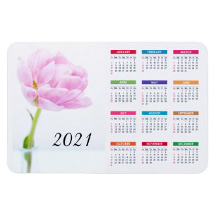 Íman Bonita Penônia Rosa  Calendário Floral 2021