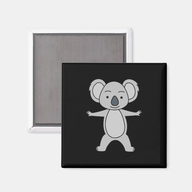 Íman Bonitinho Koala Com Sorriso Em Pé (Front/Back)