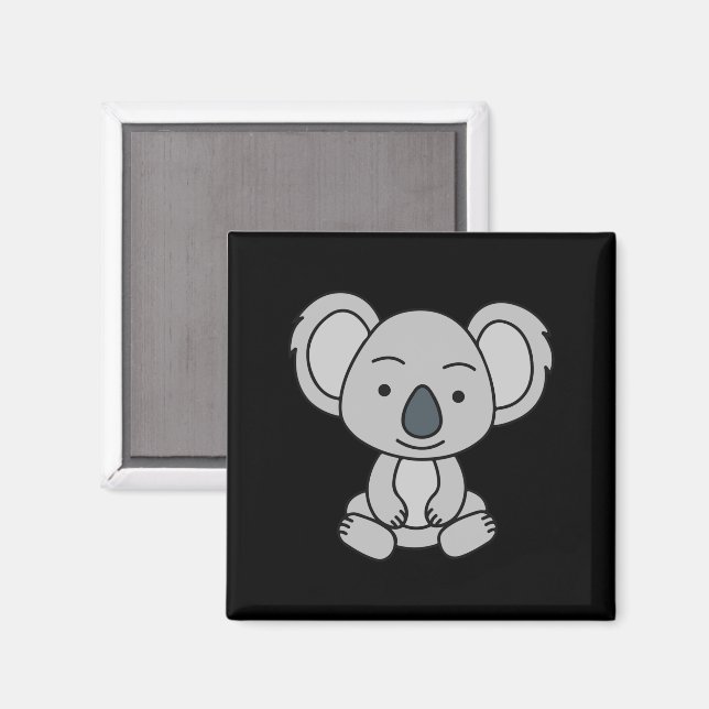 Íman Bonitinho Koala Com Sorriso Sentado (Front/Back)