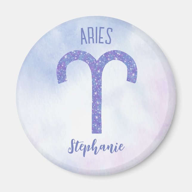 Íman Bonito Aries - Sinal de astrologia - Roxo Personal (Frente)