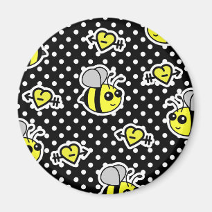 Íman Bonito Bumble bolinhas amarelas e pretas da abelha