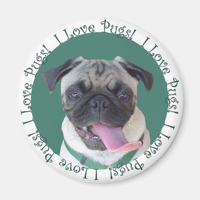 Íman Bonito Eu Adoro Pugs (Frente)