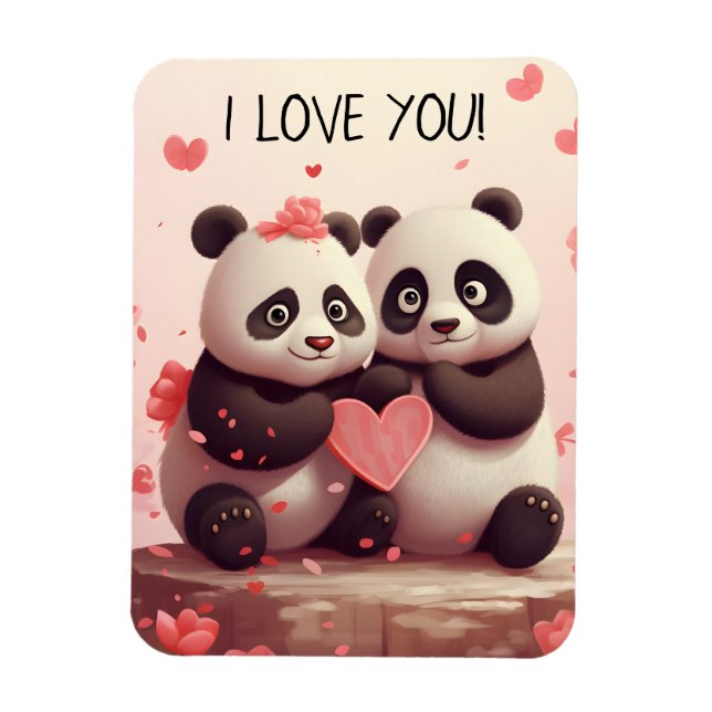 Íman Bonito Eu Te Amo Namorados De Panda (Vertical)