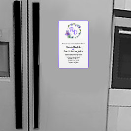 Íman Bonito Floral Wreath Monogrammed Convite para Casa