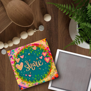 Íman Bonito Inspiração Compartilhamento Corações Floral