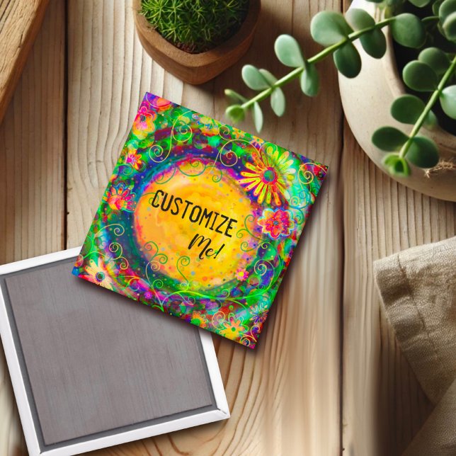 Íman Bonito Inspirividade Floral Personalizável Difusão (Criador carregado)