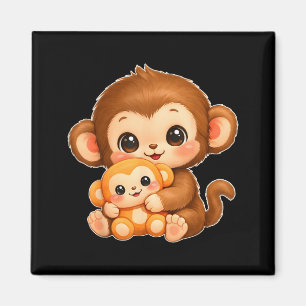 Íman Bonito Kawaii Macaco Soco Bebê Gráfico Grande Amor
