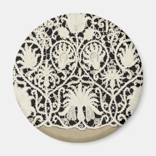 Íman Bonito Linen White Lace Antique de Casamento