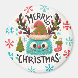 Íman Bonito monstro de Natal fofo