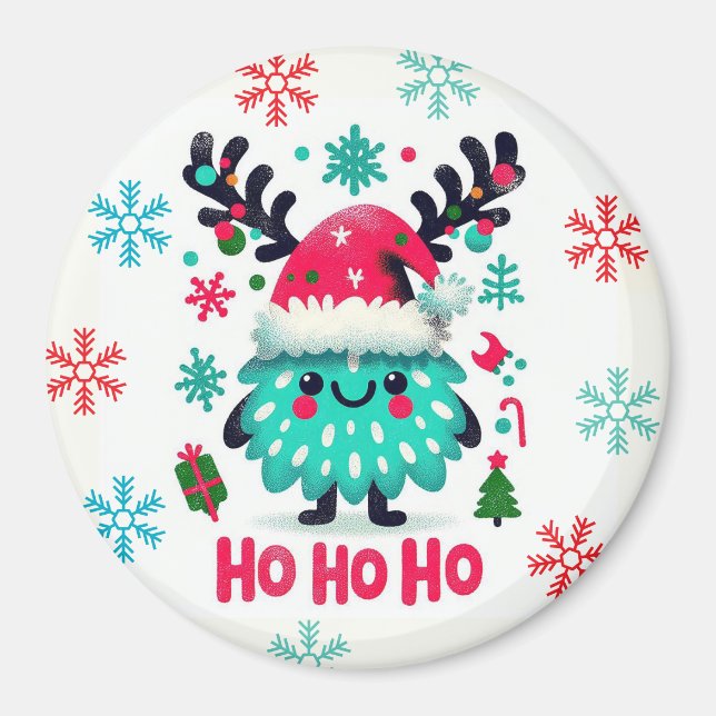 Íman Bonito monstro de Natal fofo (Frente)