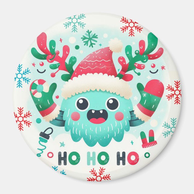 Íman Bonito monstro de Natal fofo (Frente)