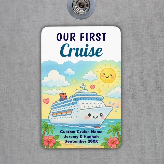 Íman Bonito Nosso Primeiro Cruzeiro Quarto Cabine Porta (Cute Custom Our First Cruise Stateroom Cabin Door Magnet
)