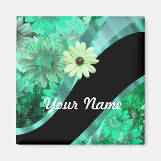 Íman Bonito padrão floral verde