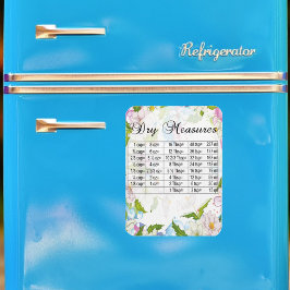 Íman Bonito Pastel Flowers, Equivalentes de Medida Seco