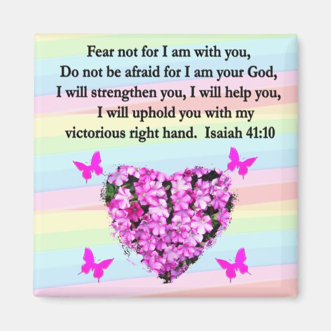 ÍMAN BONITO PINK FLORAL ISAIAH 41:10 DESIGN (Frente)
