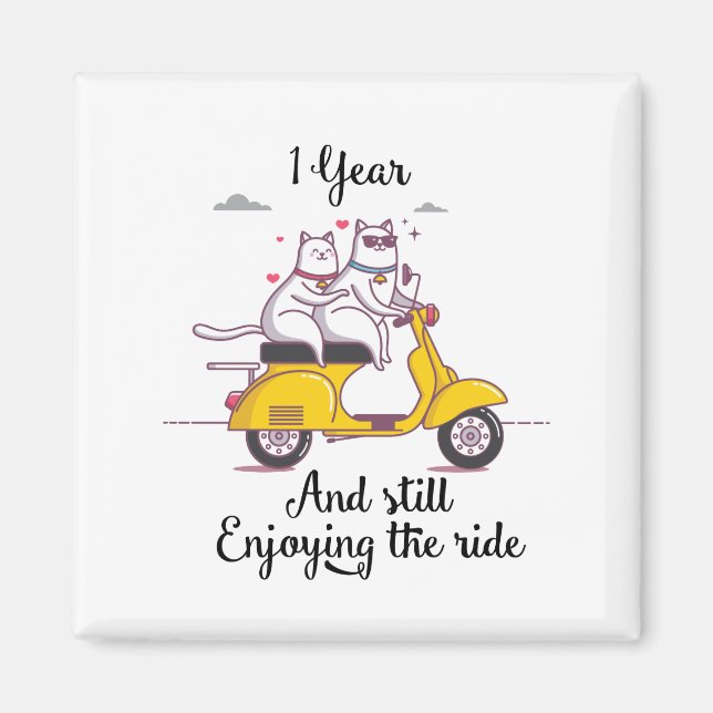 Íman Bonito presente de aniversário de um ano para ele  (Frente)