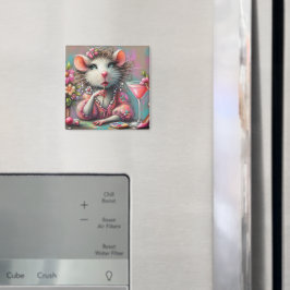 Íman Bonito Rat Lady Tendo um Martini Contemplando