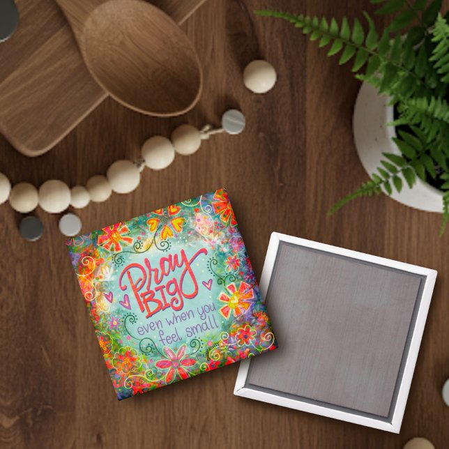 Íman Bonito Reze Grande Inspirivência Fé Magneta Floral (Criador carregado)