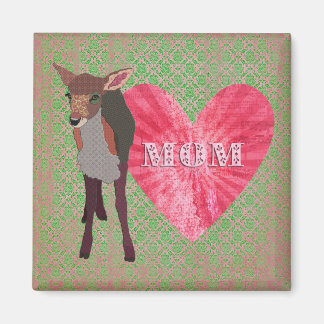 Íman Bonito Rosa Fawn Elegante Damasco Mãe Magnet