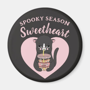 Íman Bonito Rosa Kawaii Cat Spooky Season Sweetheart
