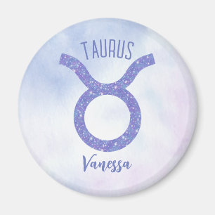 Íman Bonito símbolo de astrologia Taurus, roxo personal