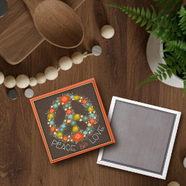 Íman Bonito Sinal Floral de Paz Inspirivência do Amor