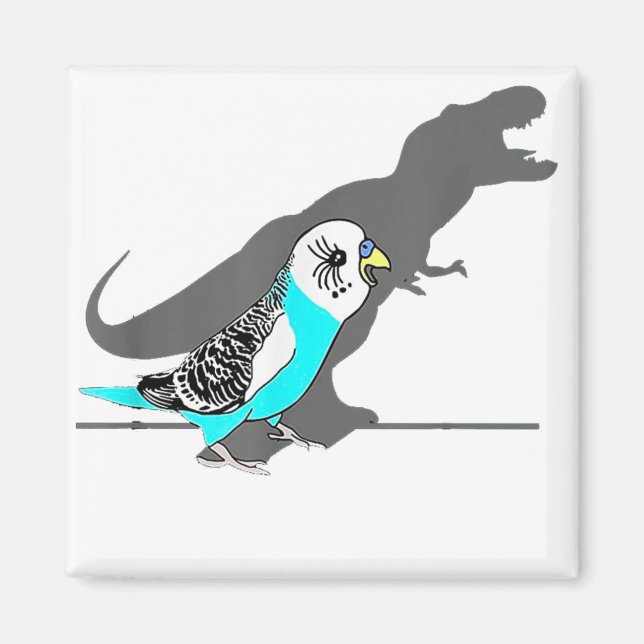 Íman Bonito T-rex Blue Budget Funny Birb memórias grita (Frente)
