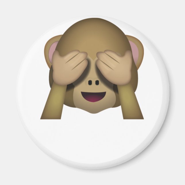 Íman Bonito Ver Nenhum Macaco-Mau Emoji (Frente)