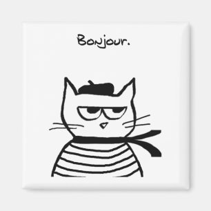 Íman Bonjour French Cat Funny