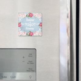 Íman Bonjour Linda romântica francês Texto personalizad