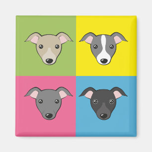 Íman Bons desenhos animados italianos com galgos colori