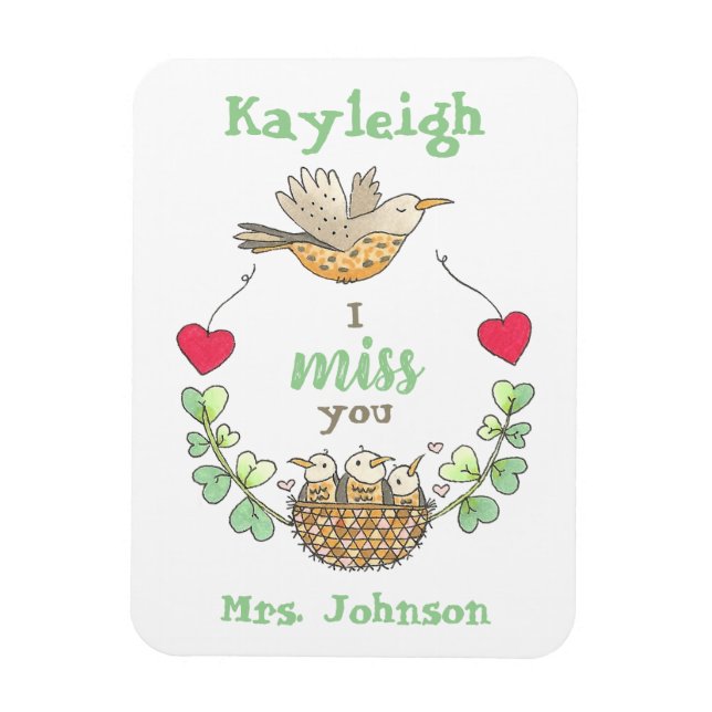 Íman Bons Pássaros Eu Sinto Sua Falta, Professor (Vertical)