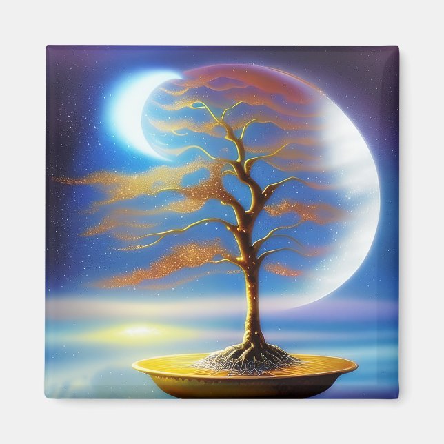 Íman bonsai paisagem lunar  (Frente)