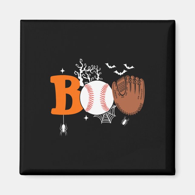 Íman Boo Baseball Halloween Spooky Halloween Baseball P (Frente)
