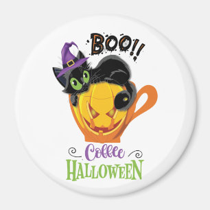 Íman Boo Black Cat, Assustador Pumpkin Café Halloween
