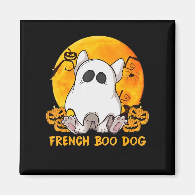 Íman Boo Bulldog com Pumpkin Spider e Lua (Frente)