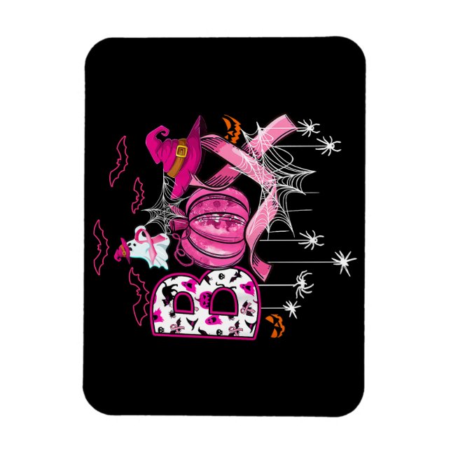 Íman Boo Halloween Bompkin Pink Ribbon Witast Can (Vertical)