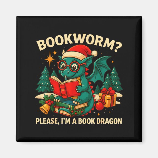 Íman Book Dragon Christmas Reading Gift For Fantasy Lov (Frente)