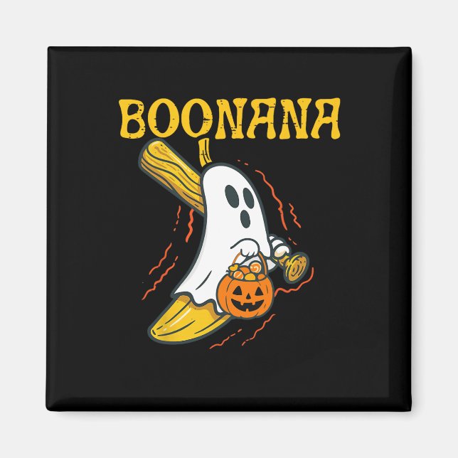Íman Boonana Cute Ghost Nana Halloween Homens (Frente)