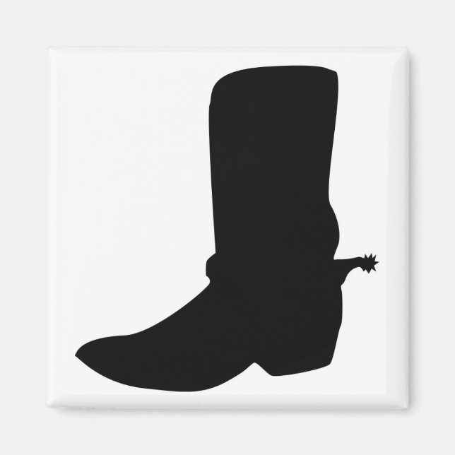 Íman Boot Black Cowboy com Spurs (Frente)