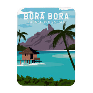Íman Bora Bora French Polynesia Viagem Vintage Art