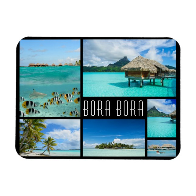 Íman Bora Bora Landscapes Colage viagem (Horizontal)