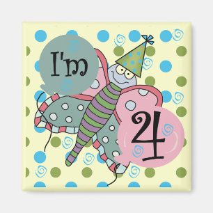 Íman Borboleta 4º Aniversário Camisetas e presentes